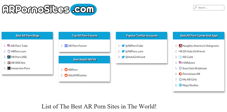 ARpornosites.com Increases List of Augmented Reality Sex Sites